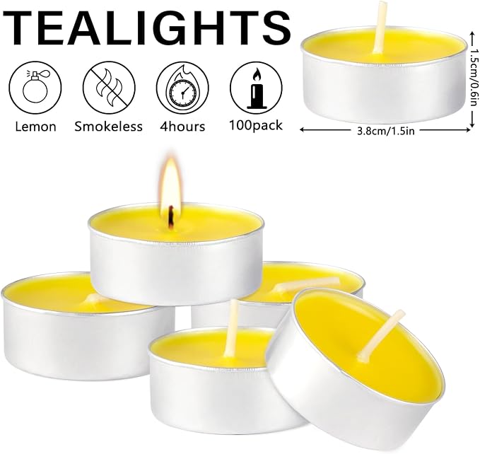 100 Pack Scented Tealight Candles - Image 4