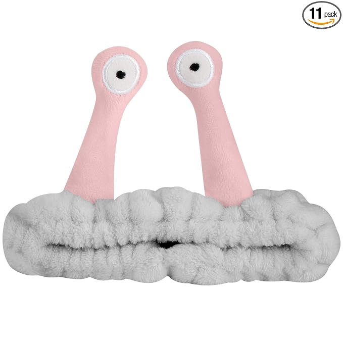Jowmoy Cute grey pink Snail Headband, Wash Face by Jowmoy