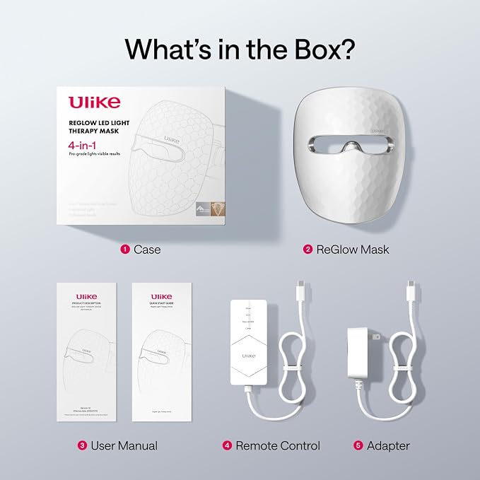 Ulike ReGlow LED Face Mask, Remote Control, Eye Protection, Home Skincare Device - Image 9