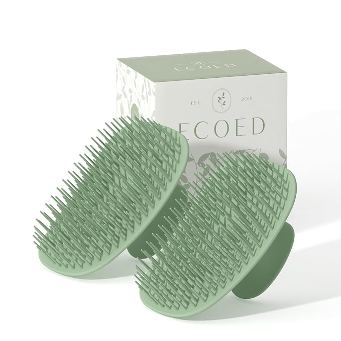 Ecoed 2 PC Scalp Massager Shampoo Brush, Scalp Scrubber & Exfoliator by ECOED