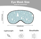 Pine Snowflakes Silk Eye Mask Sleep Mask Snow Winter Christmas Pattern Blue Eye - Image 2
