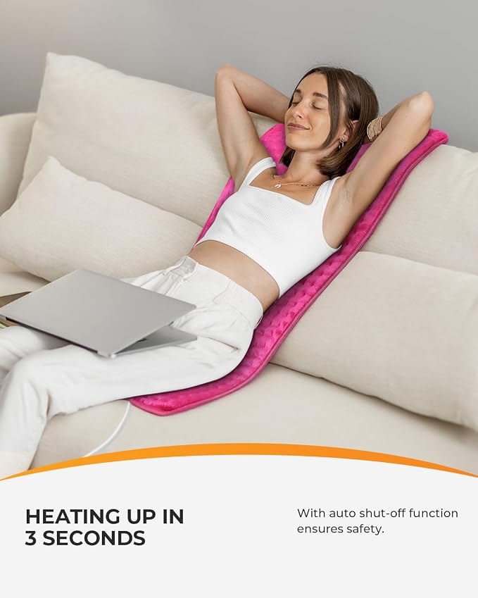 CooCoCo Pink Heating Pad for Period Cramps, FSA Eligible Cute Heated Pad - Image 6