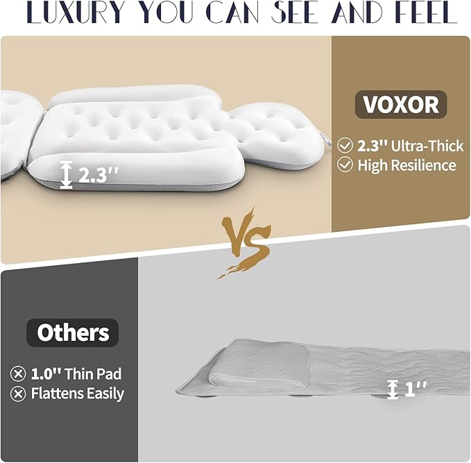 Full Body Bath Pillow for Bathtub, Thick Bathtub Cushion, Luxury Tub Pillow for - Image 5