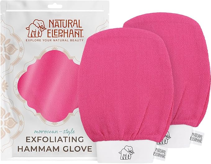 Natural Elephant Exfoliating Hammam Glove | Authentic Moroccan Kessa Body Scrub by NaturalElephant