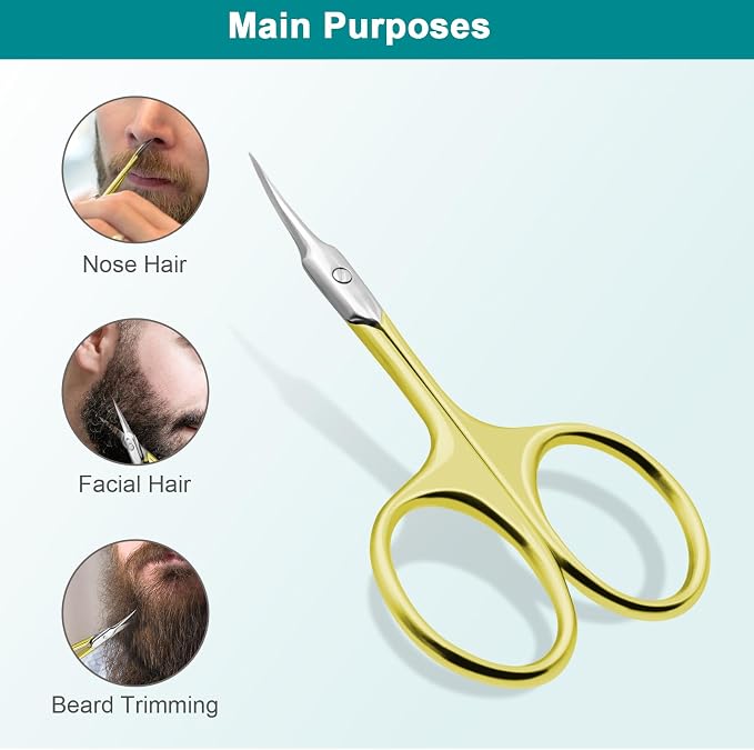 Lermende Cuticle Scissors Extra Fine Curved, Portable Stainless Steel Manicure - Image 6