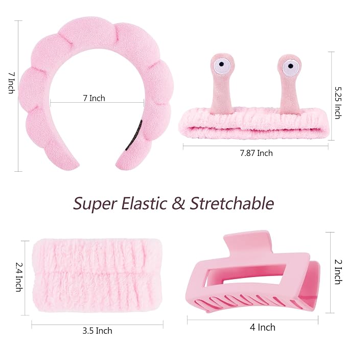 VELSCRUN Spa Headband, Makeup Face Wash Skincare Headbands, Stuff - Image 7
