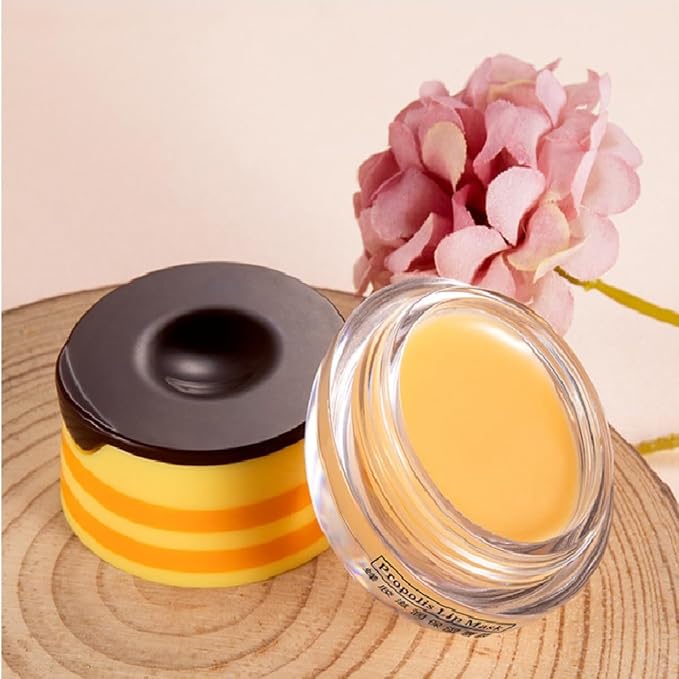 2 PCS Bee Lip Balm Honey Pot, Honey Propolis Lip Mask Moisturizing Moisture - Image 3