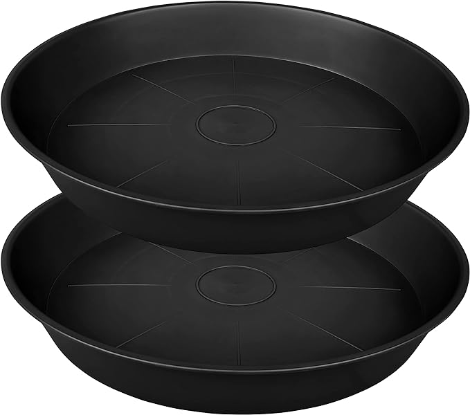 2 Pack of 25 26 inch Plant Saucer Round, 4.2" Depth Tray, Large Plant Saucers by Bleuhome