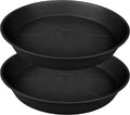 2 Pack of 20 22 inch Plant Saucer, 3.6" Depth Tray, Large Deep Heavy Duty by Bleuhome