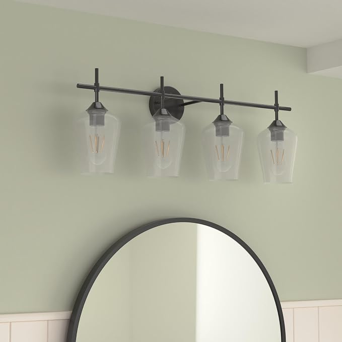 Ralbay Vintage Bathroom Vanity Lighting Fixtures 4-Lights Industrial Matte - Image 2