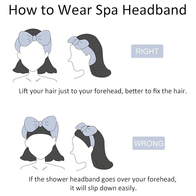 Ondder 8 Pcs Blue Spa Headbands - Image 8