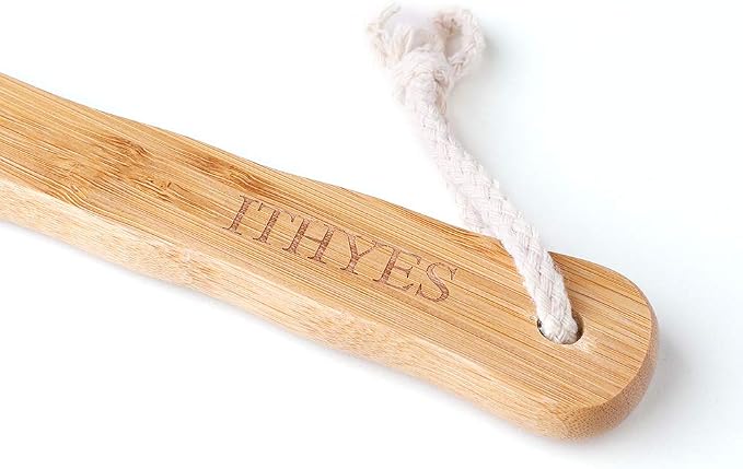 Body Brush Dry Brushing Back Scrubber Shower Bath Brush Bamboo Wood Long Handle - Image 4