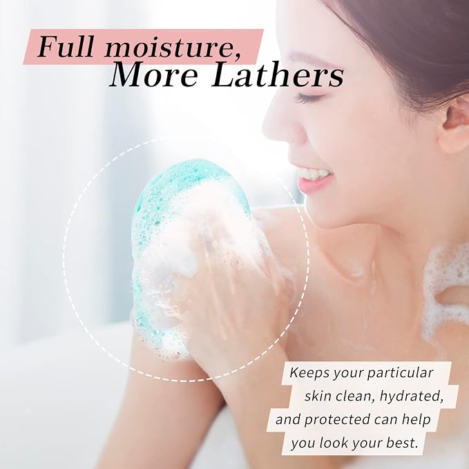 3 Pcs Bath Sponge for Women, Body Wash Sponges Loofah Body Scrubber, 3 Colors & - Image 6