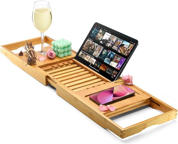Luxury Foldable Bathtub Tray Caddy by HOMEIT