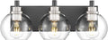 Bathroom Light Fixtures, 3-Light Black and Brushed Nickel Bathroom Vanity Light by Metwet