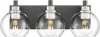 Bathroom Light Fixtures, 3-Light Black and Brushed Nickel Bathroom Vanity Light by Metwet