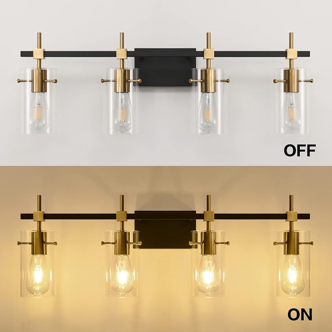 SOLFART Farmhouse Brass Bathroom Vanity Lights fixtures Over Mirror Vintage - Image 6