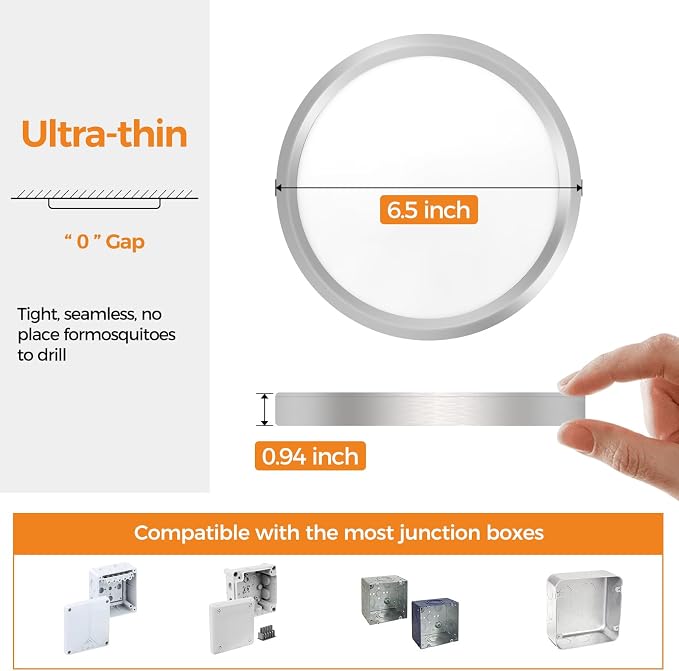 1PACK LED Flush Mount Ceiling Light Fixture, 3000K-4000K-6500K & 100W - Image 4