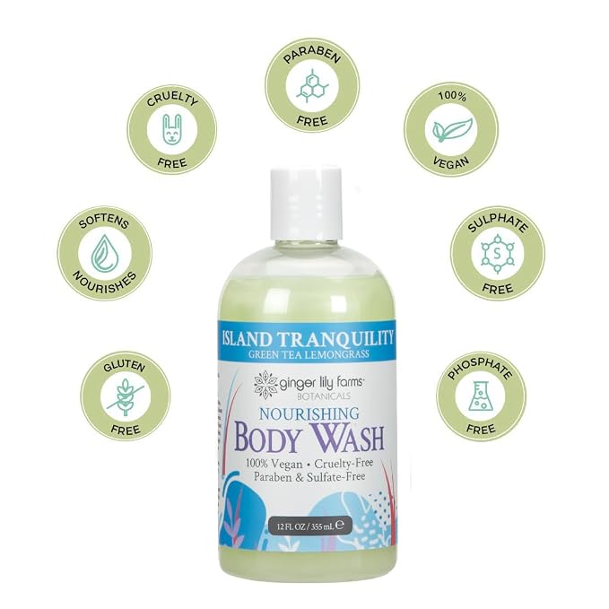 Ginger Lily Farms Botanicals Nourishing Body Wash, Island Tranquility, 100% - Image 5