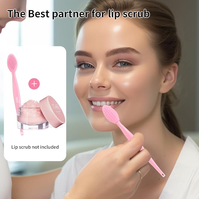 MSQ 3PCS Lip Scrub Brush, Double-end Silicone Nose Clean Brush Lip Exfoliating - Image 4
