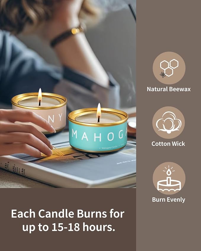 Scented Candles Gift Set, Natural Beeswax Aromatherapy Candles - Image 6