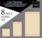 Belizzi Home 8 Piece Towel Set 100% Ring Spun Cotton, 2 Bath Towels 27x54 - Image 6