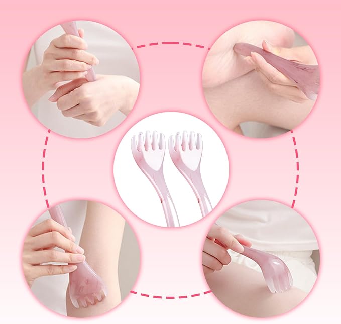 2Pcs Pink Head Massager Scalp Tool, Gua Sha Scalp Massager & Comb - Image 3