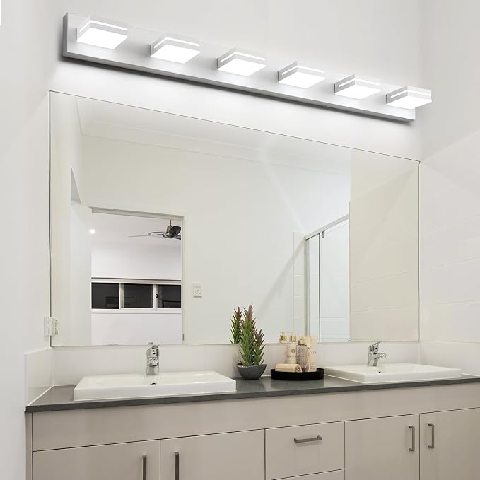 SineRise LED Modern Bathroom Vanity Light Fixtures, Matte White Modern Acrylic - Image 5
