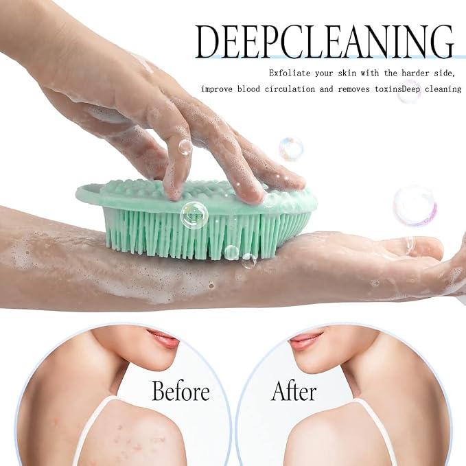 3 Pack Silicone Body Scrubber, Exfoliating Body Scrubber Fit - Image 5