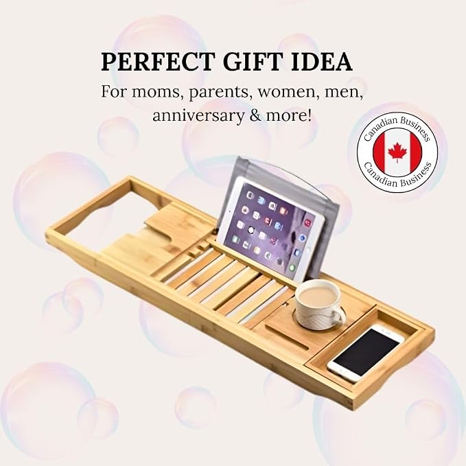 Creative Factory Luxury Bathtub Caddy Tray, Four Storage Rooms on the Board - Image 2