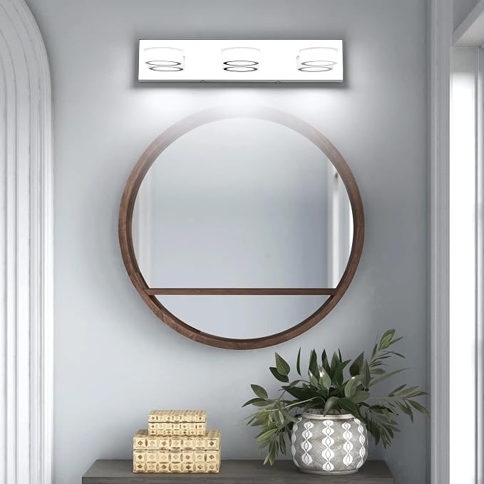 3 Light Bathroom Vanity Light, Modern Chrome Bathroom Light Fixtures Over Mirror - Image 6