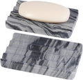 2 Pcs Soap Holder for Bathroom, Marble Soap Dish for Kitchen Countertop by Karibiber