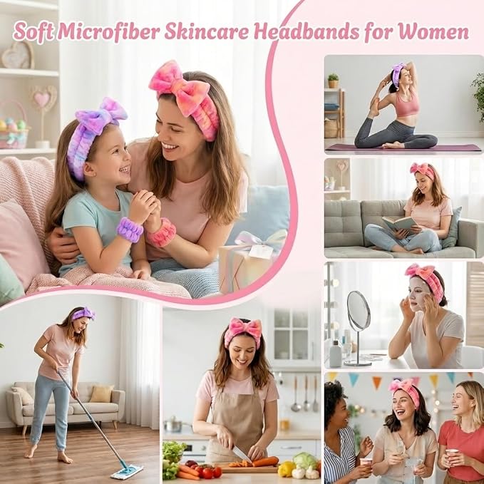 8 Pcs Spa Headband and Wristbands Set - Image 5
