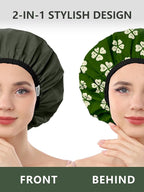 Years calm Shower Caps for Women Reusable Waterproof, Double Layer Waterproof - Image 2