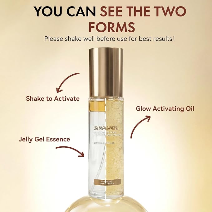 Jelly Serum Mist with Kojic Acid & Turmeric, 3-in-1 Hydrating Face Glow Spray - Image 5