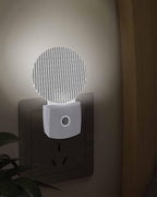 Night Lights Auto Sensor Gray Pinstripes Night Light Woven Denim Striped Round - Image 3