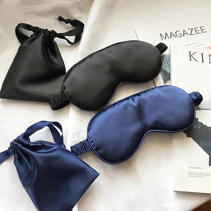 Silk Satin Sleeping Eye Mask, Soft Breathable Blackout Eyeshade Eye Cover - Image 9