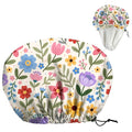 Bohemian Floral Patterns Reusable Shower Cap Cute Double Layer Waterproof by DELORIGIN