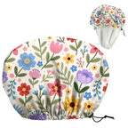 Bohemian Floral Patterns Reusable Shower Cap Cute Double Layer Waterproof by DELORIGIN