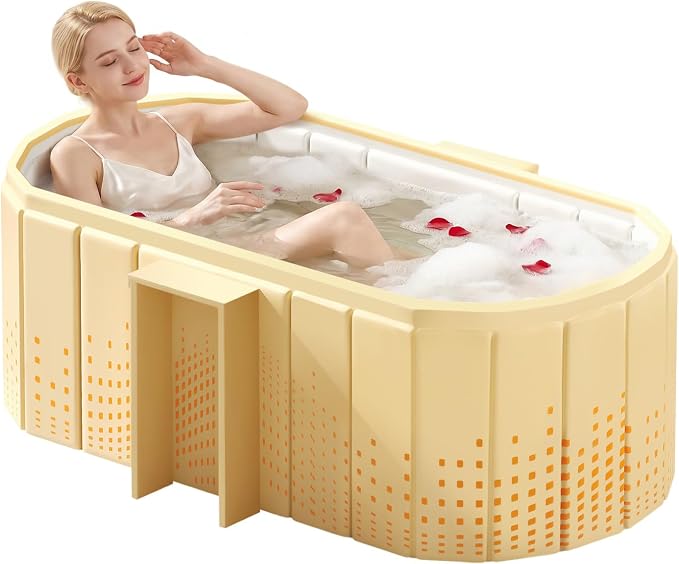 Portable Foldable Bathtub, Freestanding Bathtub No Installation, Bathroom SPA by HLCZLUZ