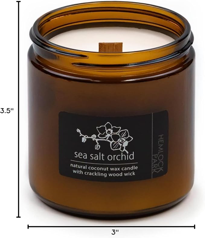 Hemlock Park Sea Salt Orchid Apothecary Hand-Poured Scented Candle | Crackling - Image 6