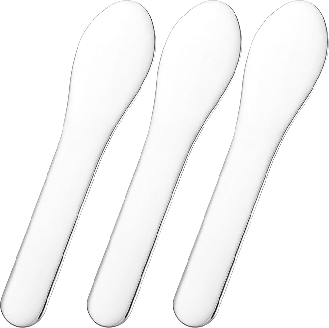 Pndeyo 3pcs Mini Stainless Steel Makeup Spatula, Reusable Cosmetic Cream by Pndeyo