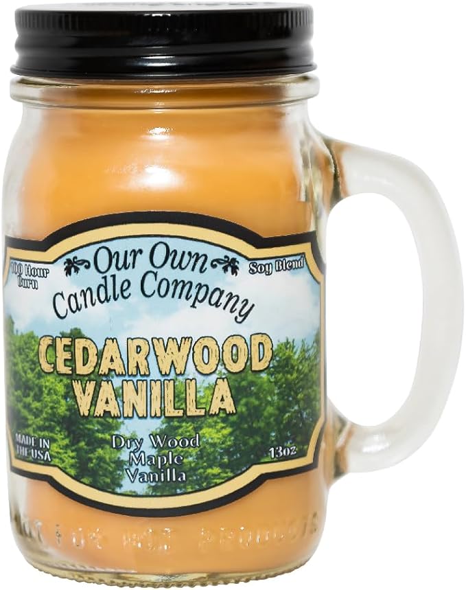 Our Own Candle Company, Cedarwood Vanilla Scented Mason Jar Candle, 100 Hour by OurOwnCandleCompanycandles