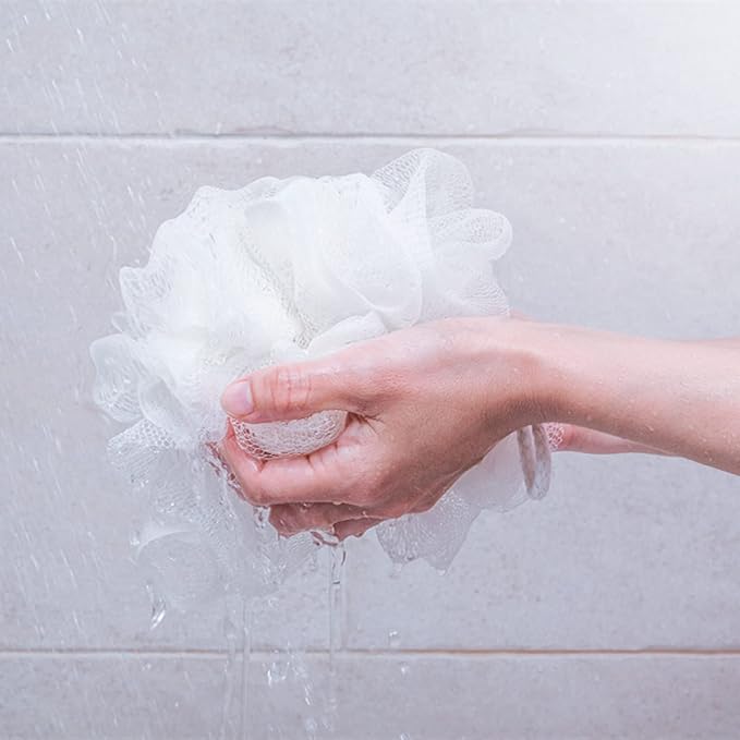 BTYMS 4 Pieces Shower Loofahs Bath Sponges 60g/pcs Mesh Puffs Body Scrub Luffas - Image 5