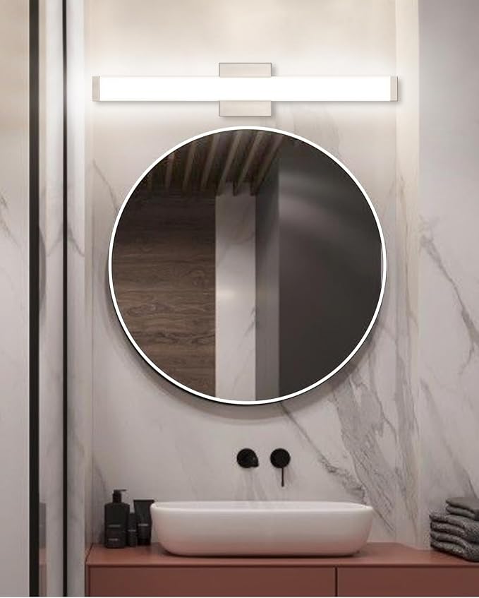LED Bathroom Vanity Light Fixtures 24 in Brushed Nickel, 14W 4000K Natural - Image 8