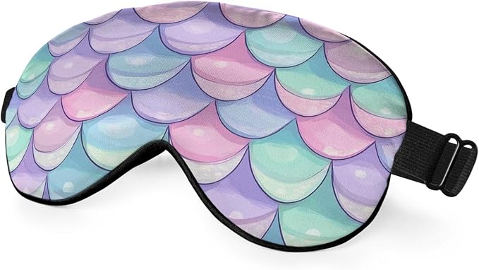 Mermaid Scales Sleep Mask Eye Mask Shiny Scales Ocean Fish Pink Blue Sleep Mask by Unknown