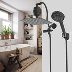 Hibbent All Metal 12'' Dual Filtered Rainfall Shower Head Combo, High Pressure - Image 9