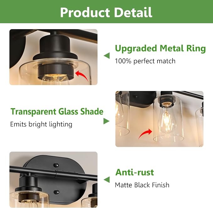 Ascher 4-Light Bathroom Light Fixtures, Modern Vanity Lights - Image 7