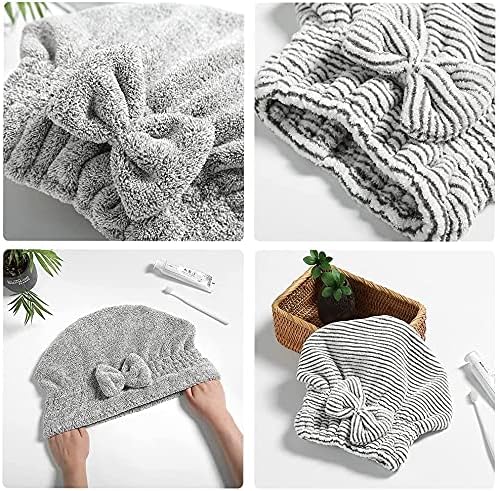 Microfiber Hair Towel Wrap, Soft Absorbent & Quick Drying Cap Set - Image 3