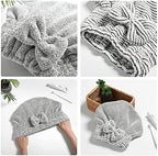 Microfiber Hair Towel Wrap, Soft Absorbent & Quick Drying Cap Set - Image 3